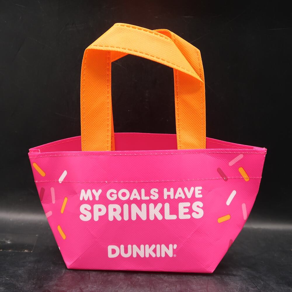 Dunkin Mini Tote Bag 2026 My Goals Have Sprinkles Pink Orange Limited Release